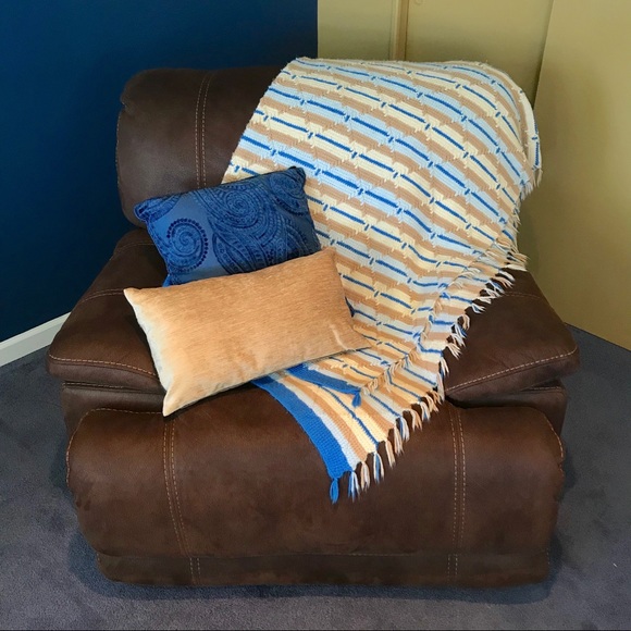 Vintage Handmade Knit Striped Blanket - Picture 3 of 8